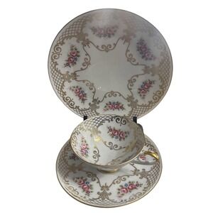 1960s Alboth & Kaiser Bavaria Cup, Saucer and Plate Floral Set West Germany (sh5